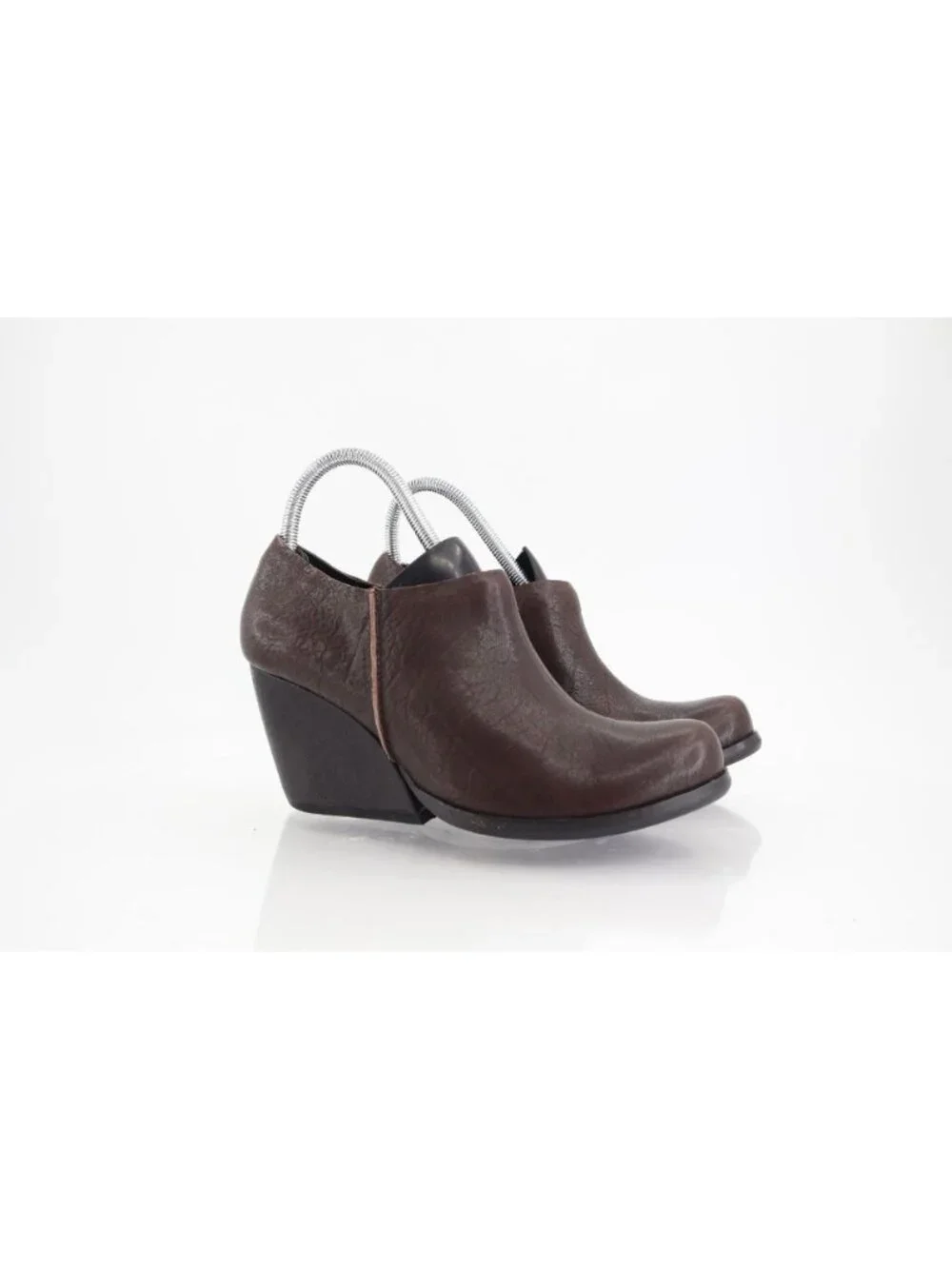 Kork Ease Natalya Women's 8 M Brown Leather Zip Wedge Ankle Bootie Shoes